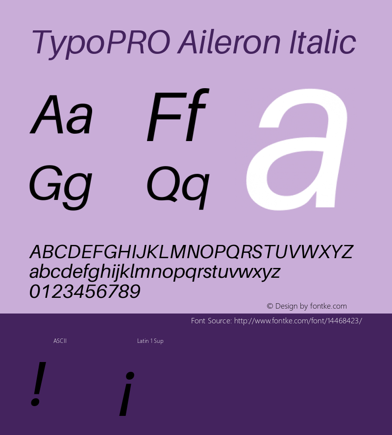 TypoPRO Aileron Italic Version 1.000;PS 001.000;hotconv 1.0.70;makeotf.lib2.5.58329图片样张