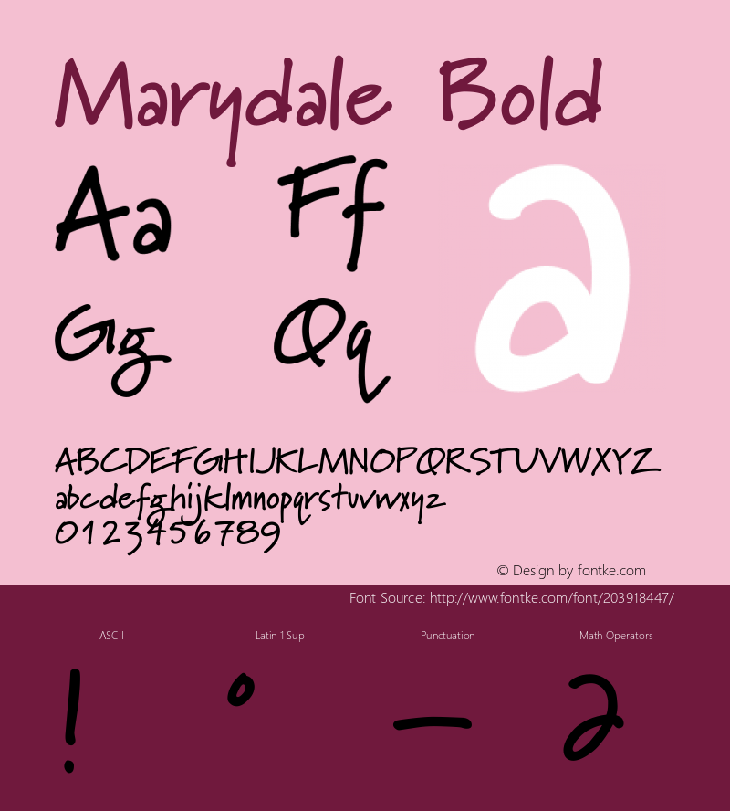 Marydale Bold Altsys Fontographer 3.5  02/22/93图片样张