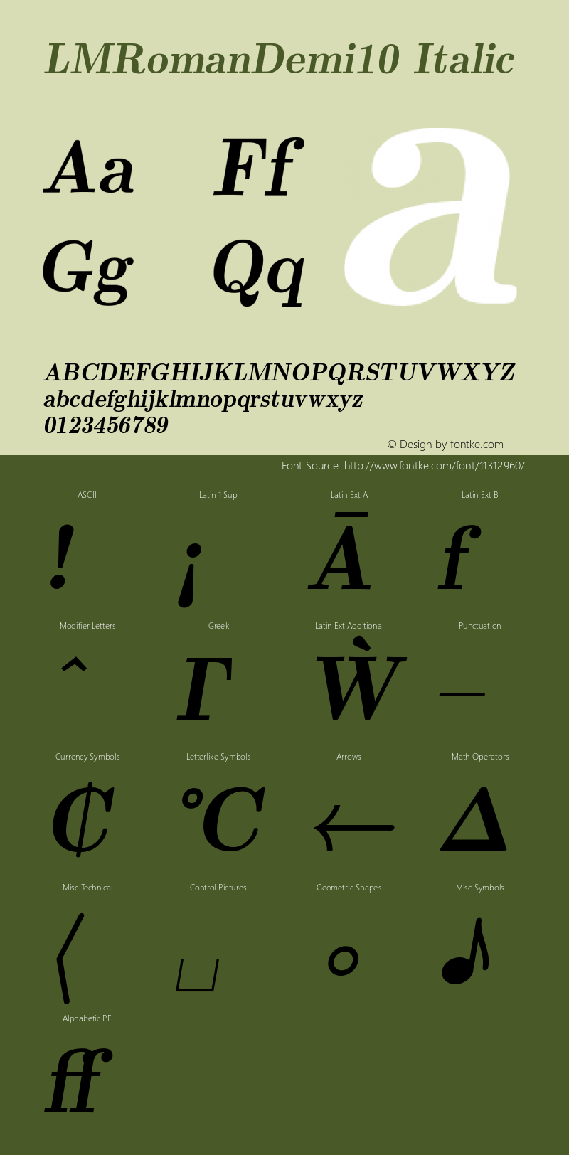 LMRomanDemi10 Italic Version 0.92图片样张