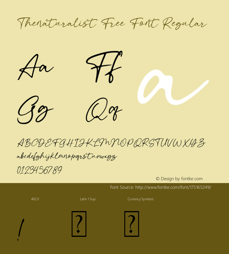 Thenaturalist Free Font Regular Version 1.000图片样张