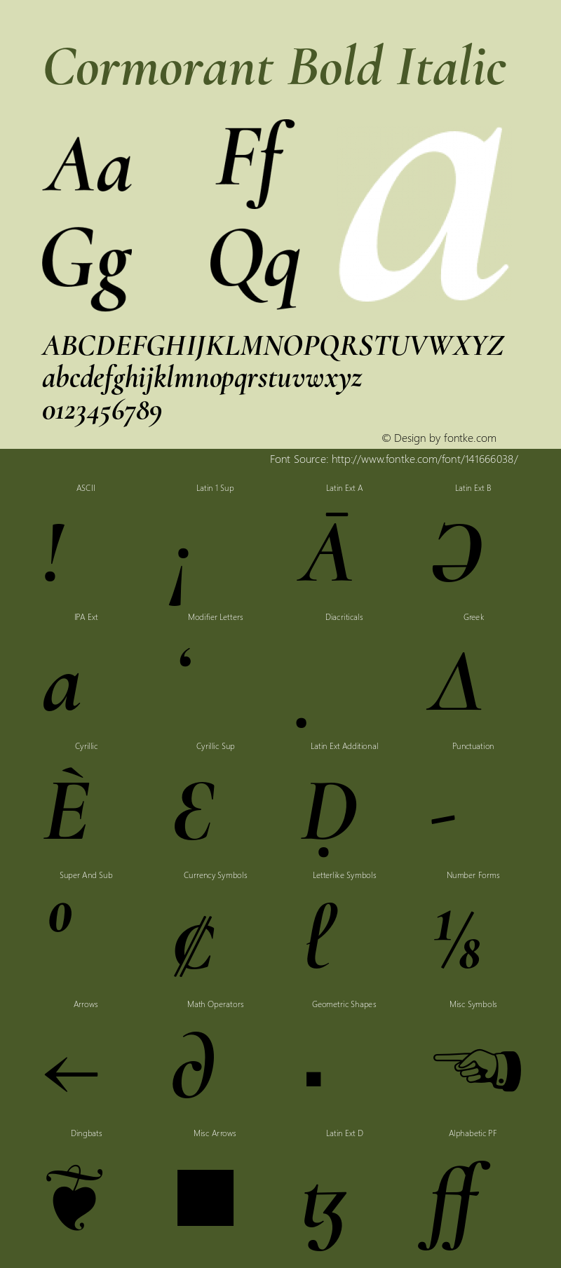 Cormorant Bold Italic Version 3.613;FEAKit 1.0图片样张