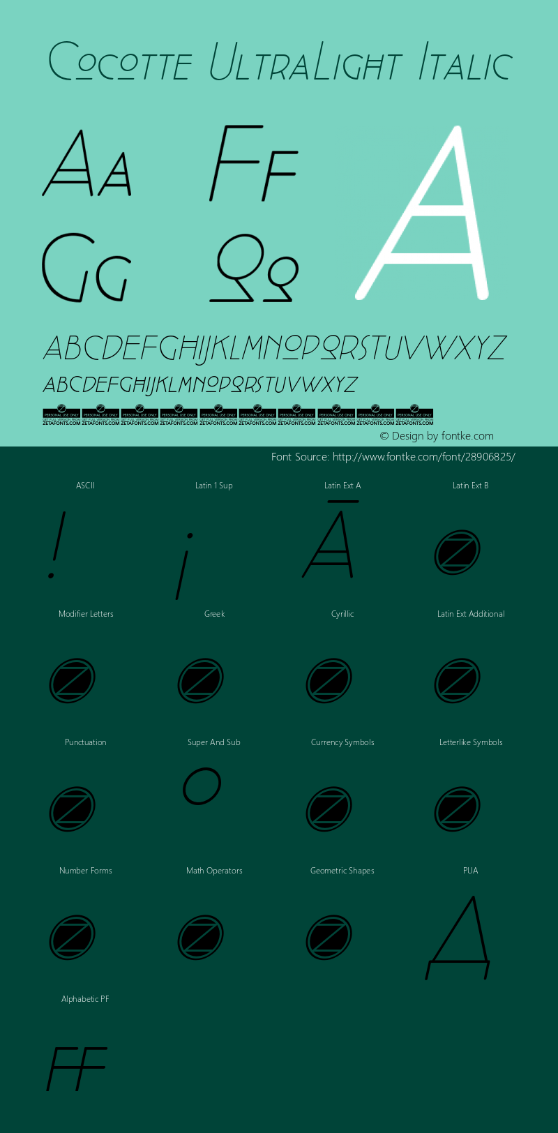 Cocotte-UltraLightItalic Version 2.001图片样张