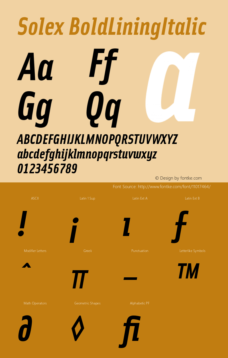 Solex BoldLiningItalic Version 001.000图片样张