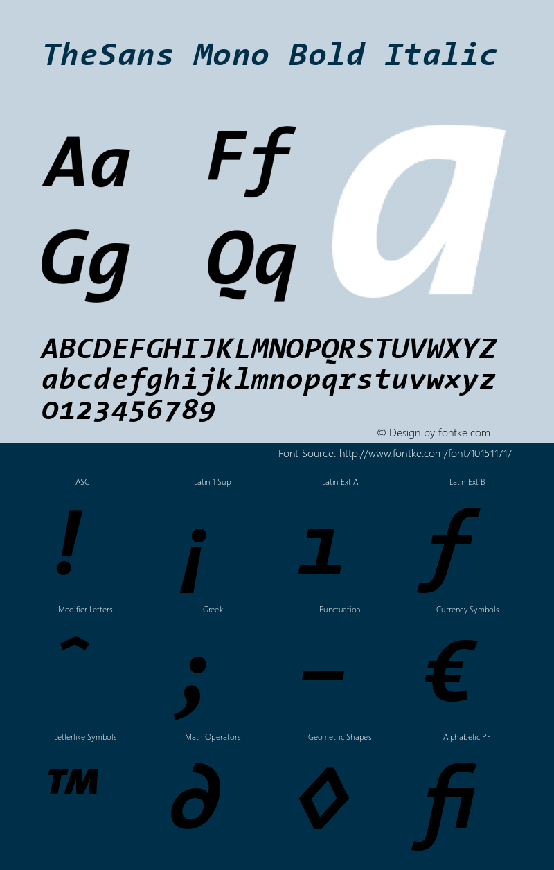 TheSans Mono Bold Italic Version 001.000图片样张