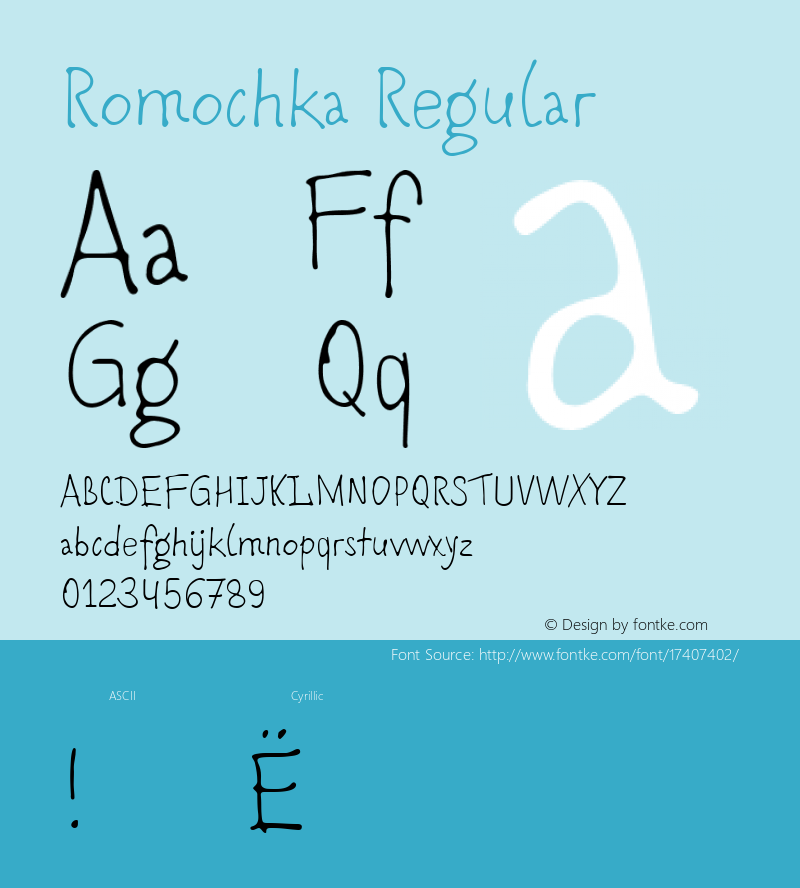 Romochka Regular Version 1.000; ttfautohint (v1.4.1)图片样张