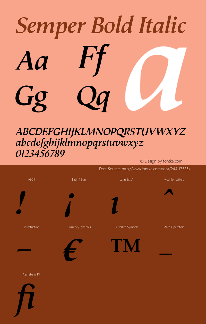 Semper Bold Italic Version 1.00图片样张