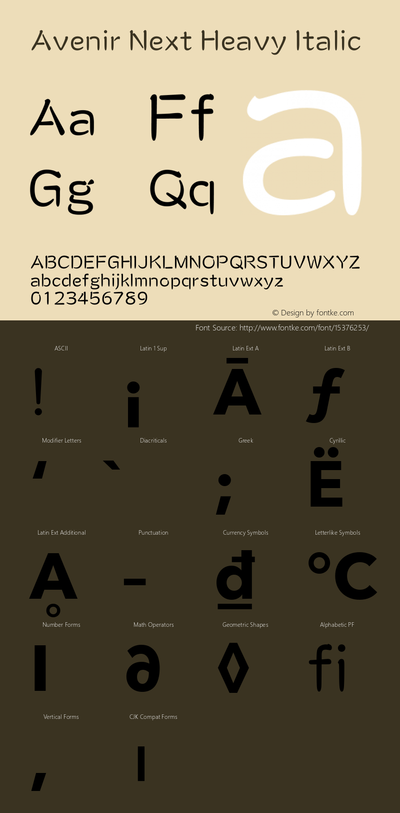 Avenir Next Heavy Italic 8.0d5e5图片样张