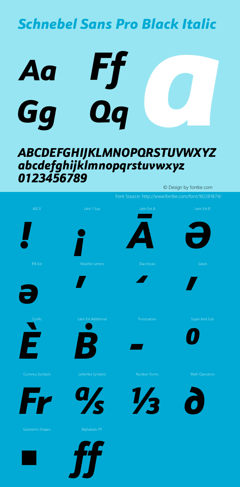 Schnebel Sans Pro Black Italic Version 1.00图片样张