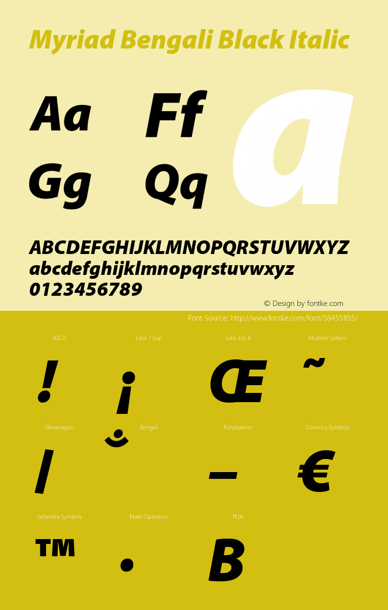 Myriad Bengali Black Italic Version 1.062;PS 1.58;hotconv 16.6.54;makeotf.lib2.5.65590图片样张