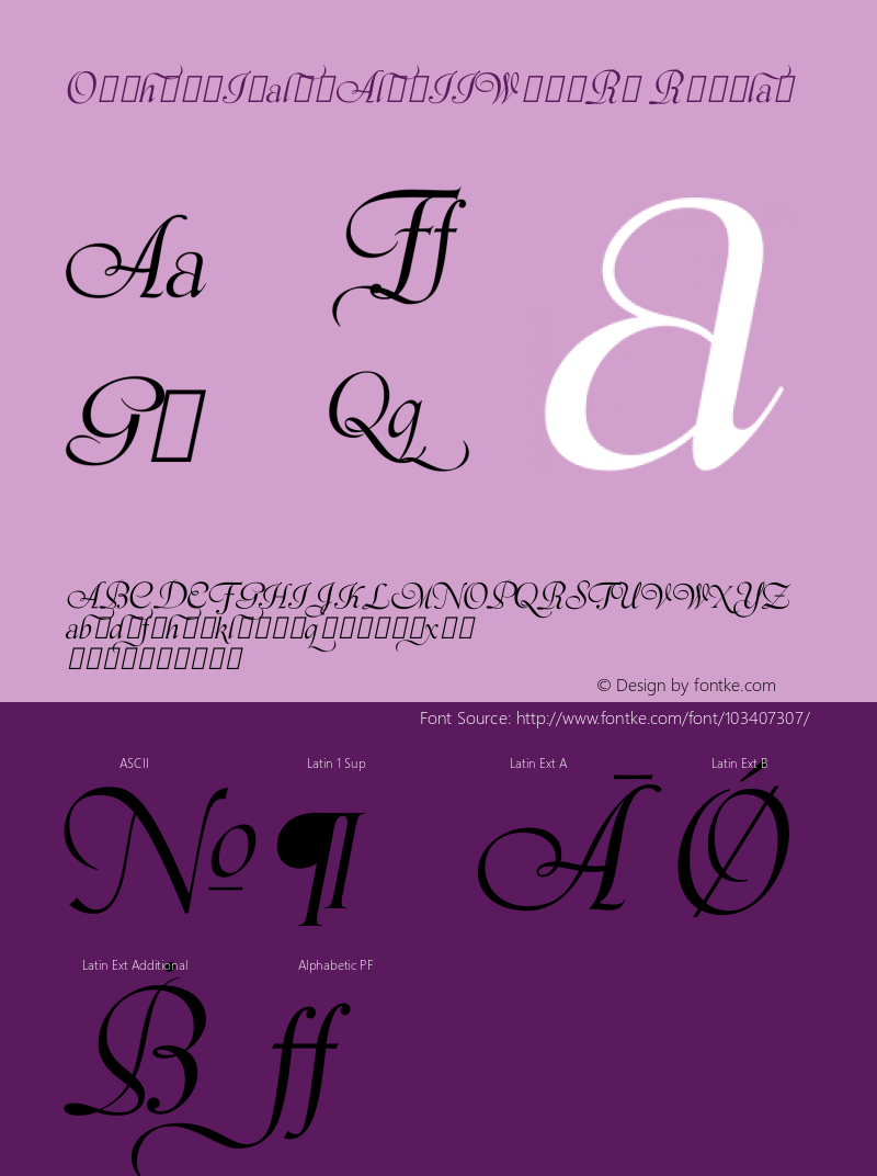 Orpheus Italic Alts II W90 Rg Version 1.00图片样张