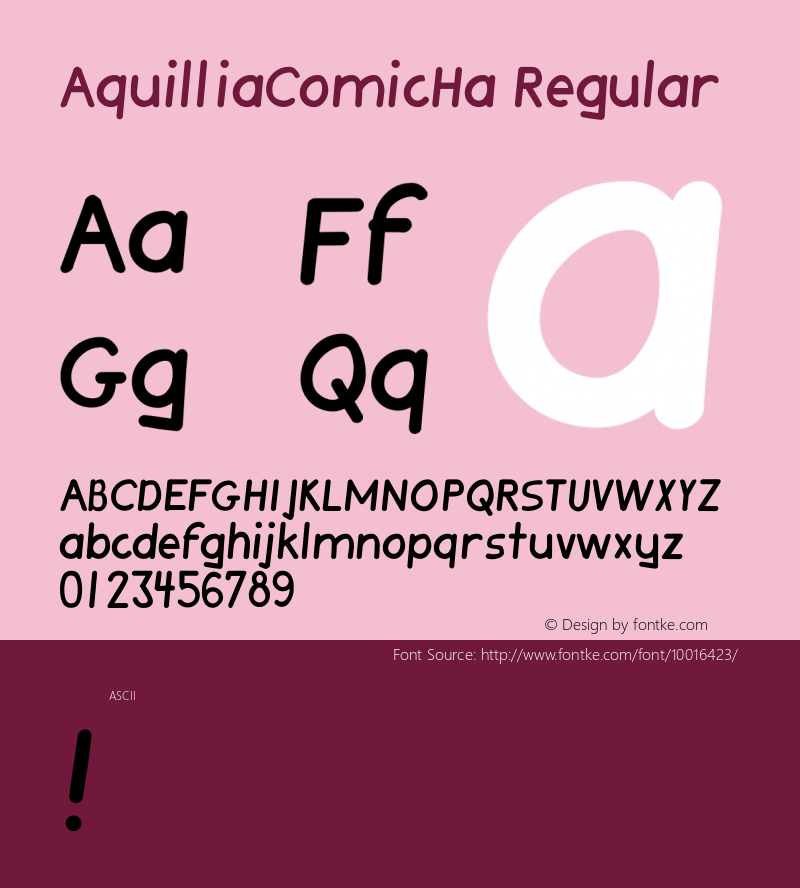 AquilliaComicHa Regular -------------- d:\aff09\AQUILLIA.FF1 ----------图片样张