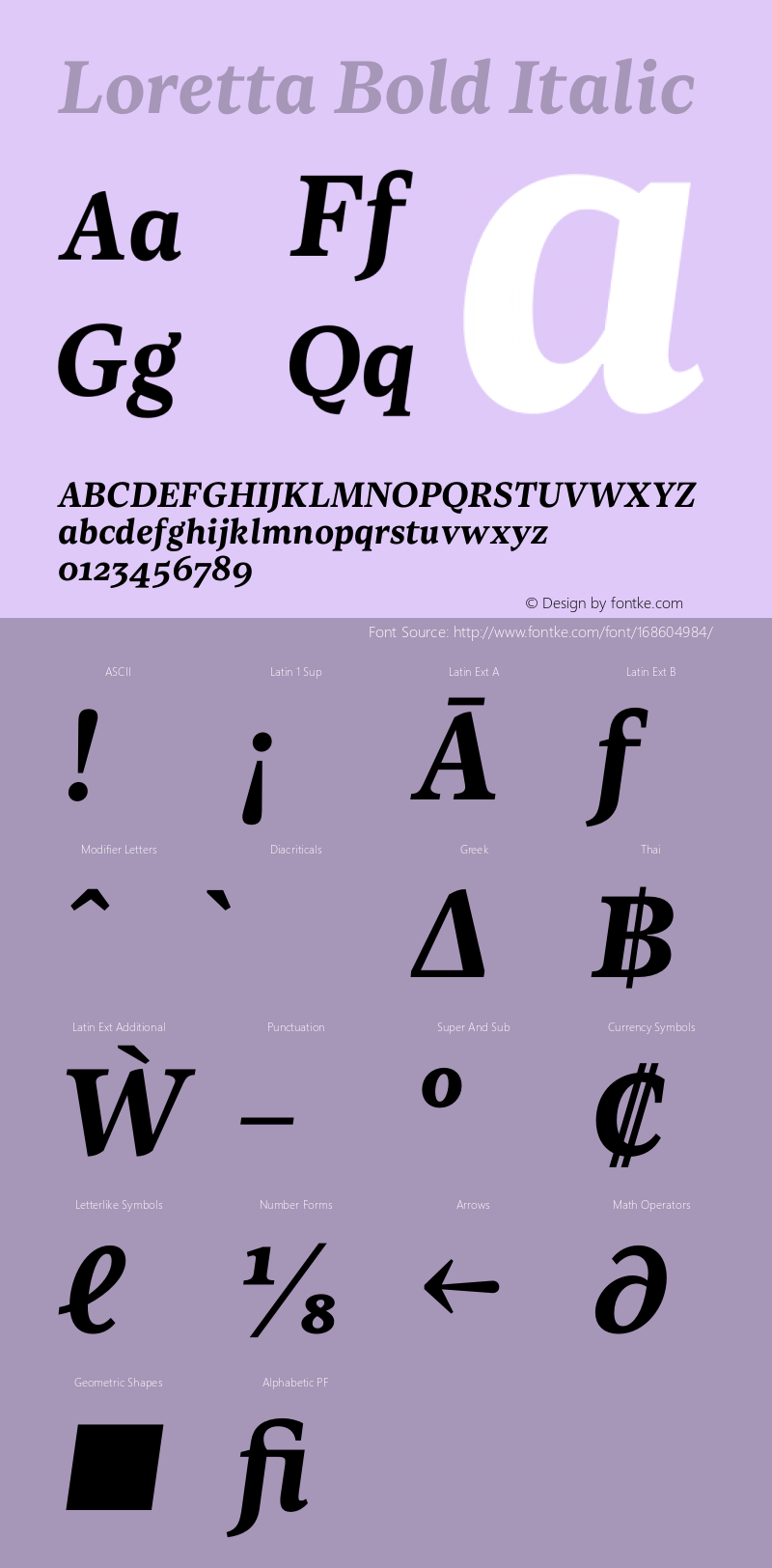 Loretta Bold Italic Version 1.003 | w-rip DC20210630图片样张