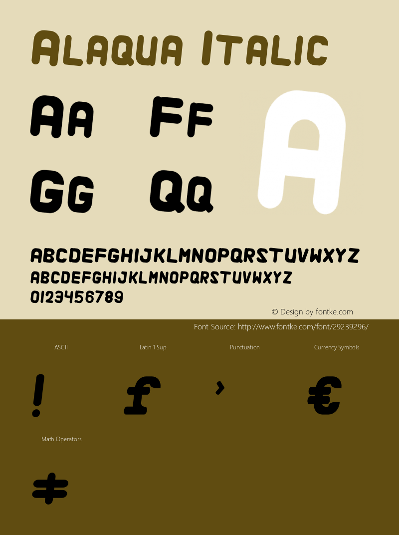 Alaqua Italic Version 1.002;Fontself Maker 3.1.2图片样张