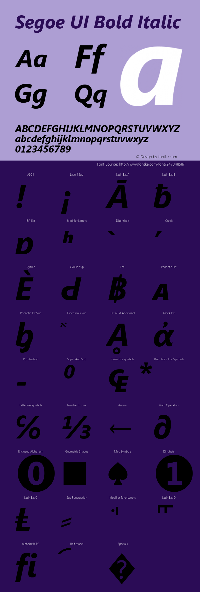 Segoe UI Bold Italic Version 5.12图片样张