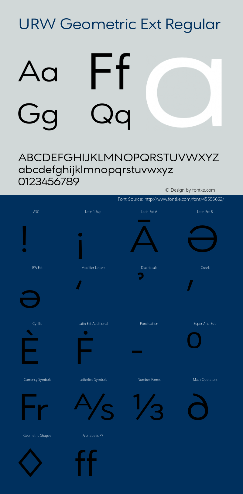 URWGeometricExt-Regular Version 1.000;PS 1.00;hotconv 1.0.57;makeotf.lib2.0.21895图片样张