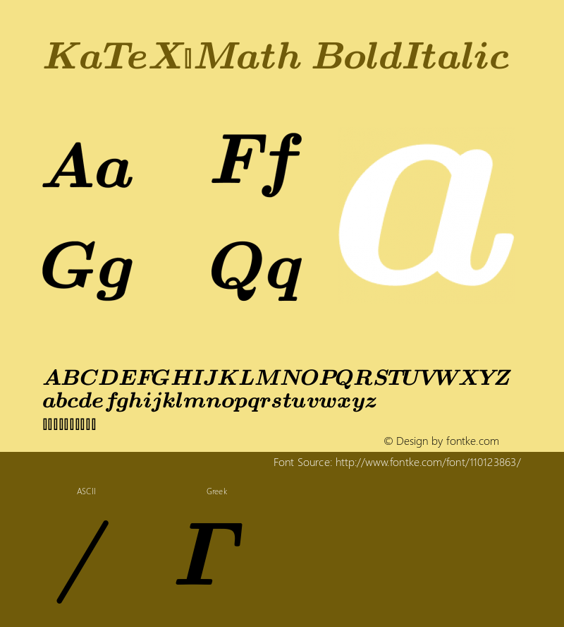 KaTeX_Math-BoldItalic Version 1.1图片样张