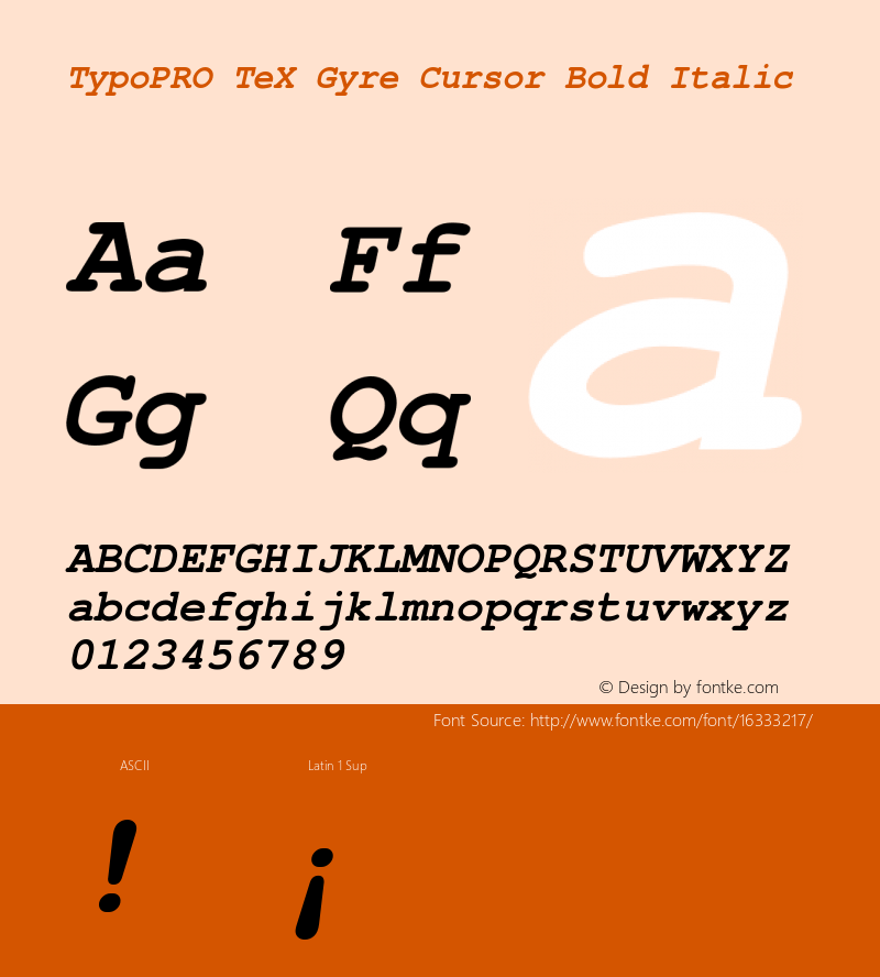 TypoPRO TeX Gyre Cursor Bold Italic Version 2.004;PS 2.004;hotconv 1.0.49;makeotf.lib2.0.14853图片样张