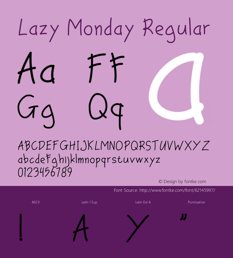 Lazy Monday Version 1.005;Fontself Maker 3.5.1图片样张