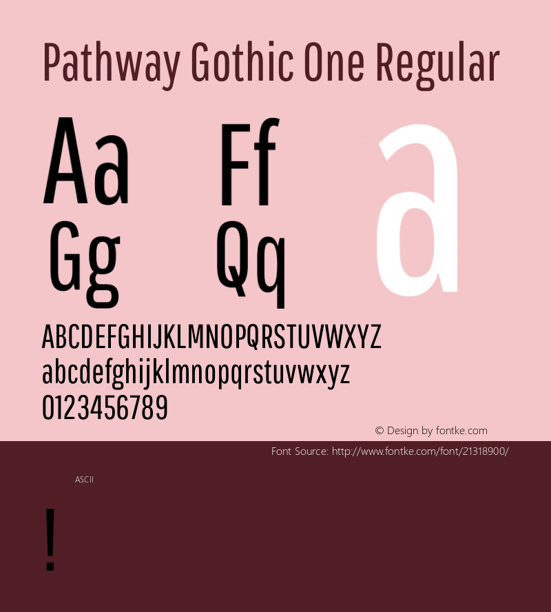 Pathway Gothic One Regular 图片样张
