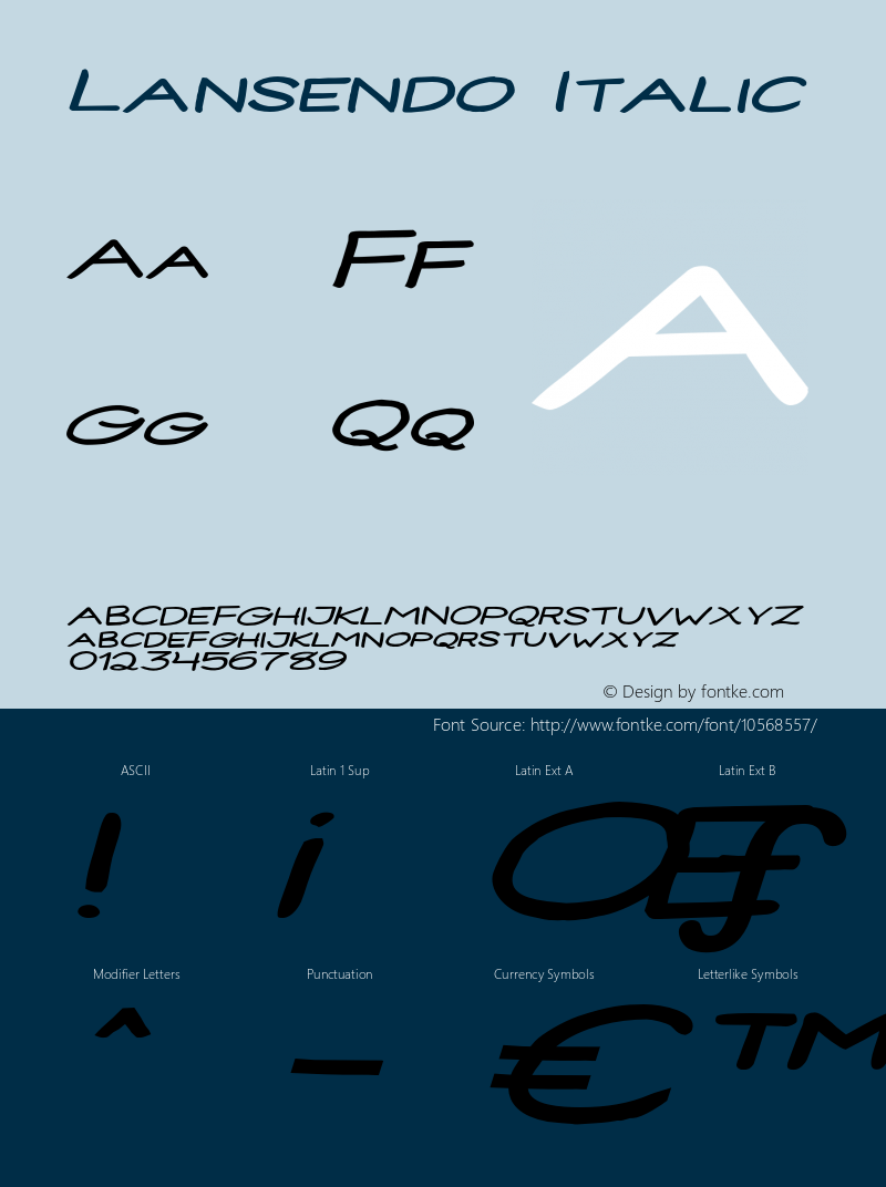 Lansendo Italic Version 1.000图片样张