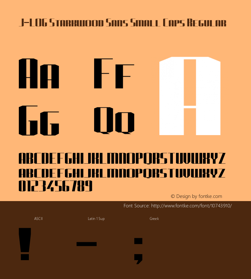 J-LOG Starkwood Sans Small Caps Regular Version 1.00 June 29, 2015, initial release图片样张