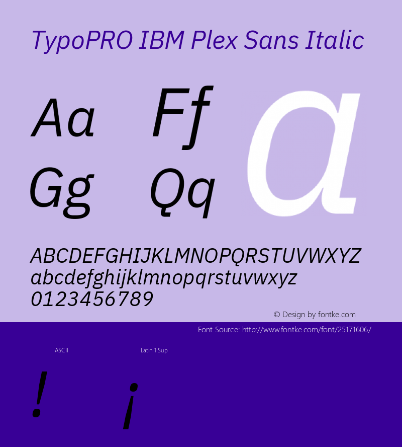 TypoPRO IBM Plex Sans Italic Version 1.000图片样张