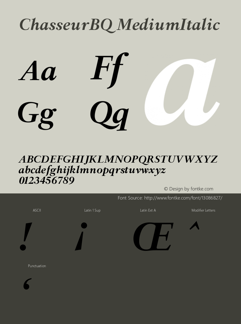 ChasseurBQ MediumItalic Version 001.001图片样张