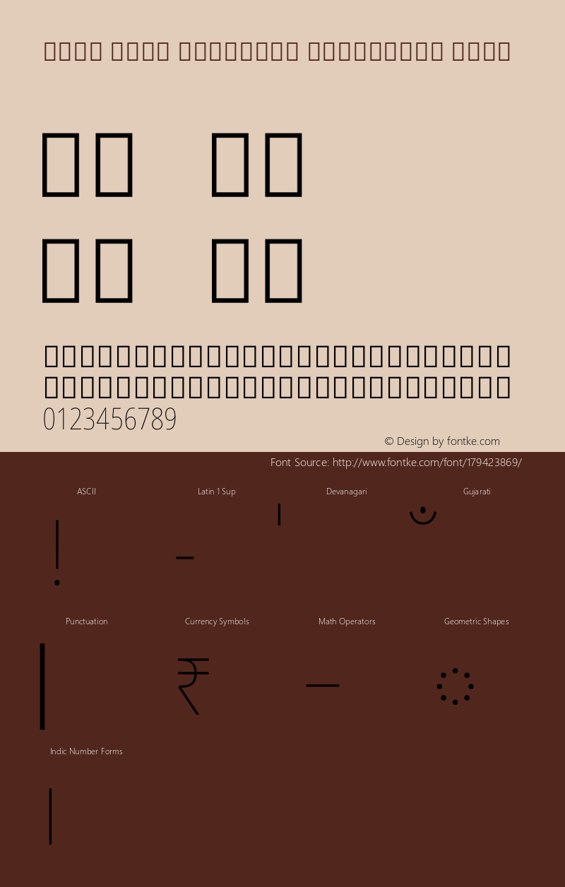 Noto Sans Gujarati Condensed Thin Version 2.101图片样张