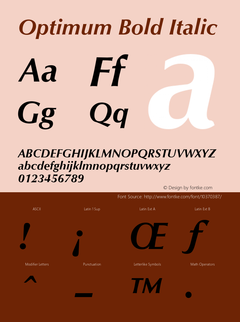 Optimum Bold Italic Version 1图片样张