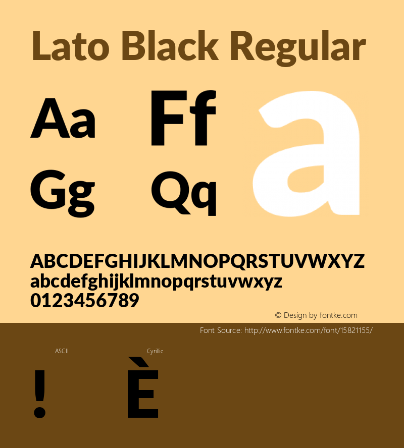 Lato Black Regular Version 2.010; 2014-09-01; http://www.latofonts.com/; ttfautohint (v1.4.1)图片样张