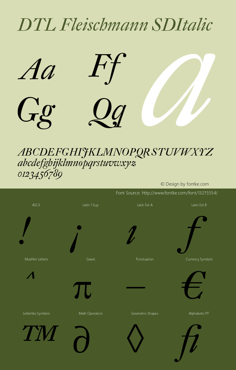 DTL Fleischmann SDItalic Version 001.000图片样张