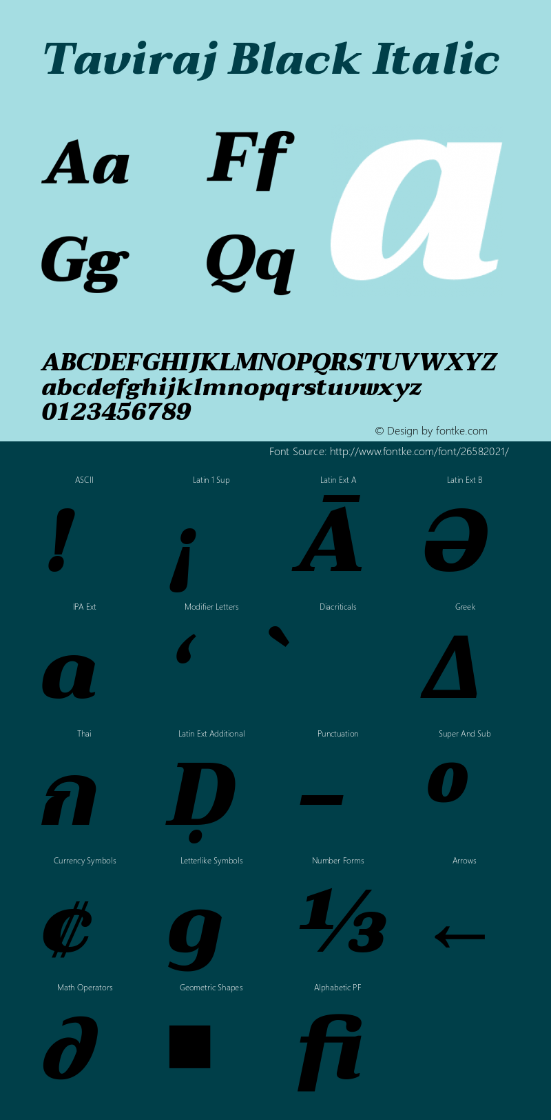 Taviraj Black Italic Version 1.000图片样张