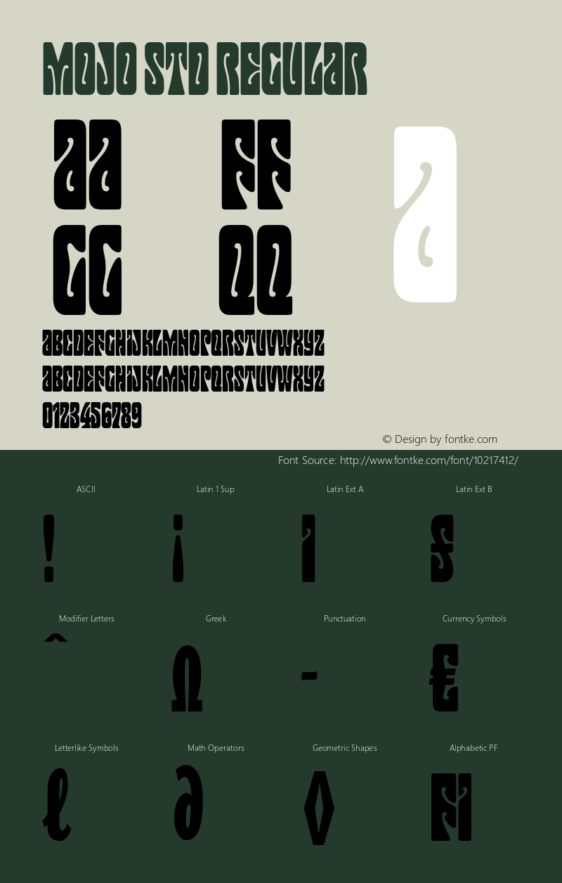Mojo Std Regular Version 2.025;PS 002.000;hotconv 1.0.50;makeotf.lib2.0.16970图片样张