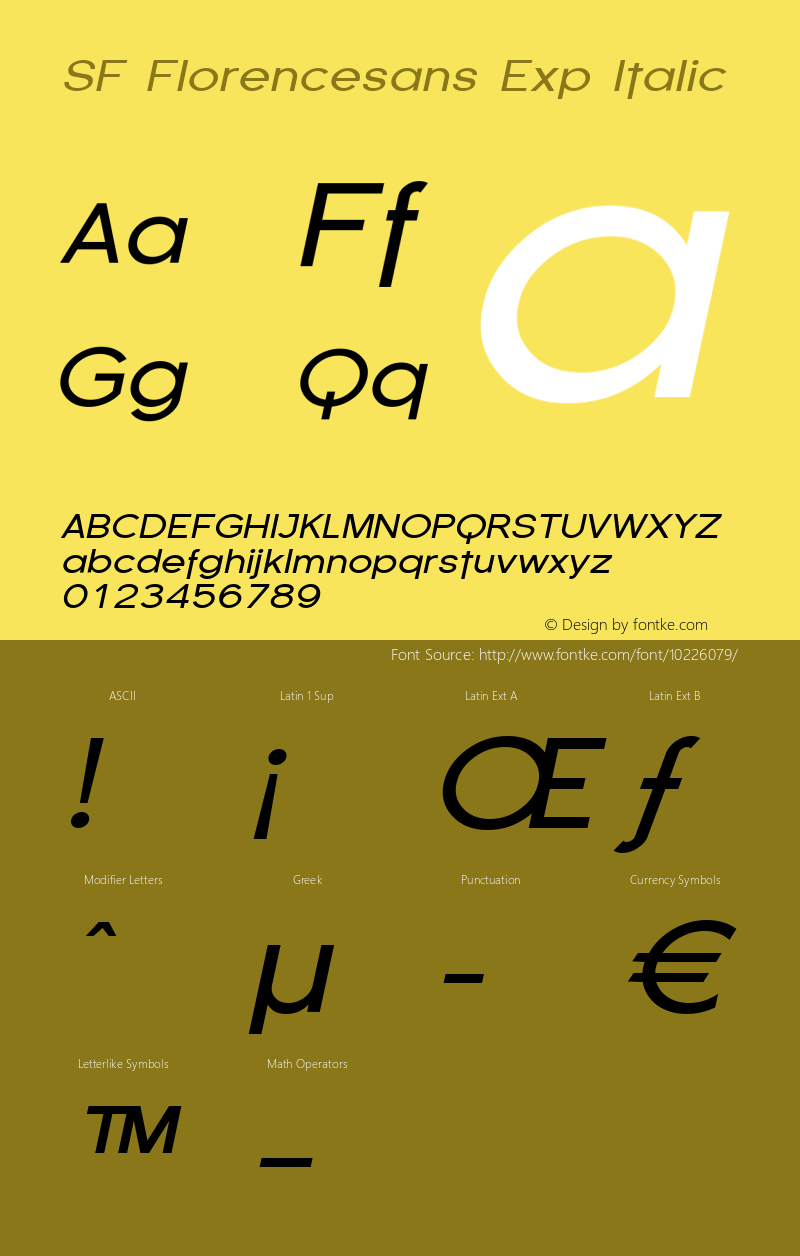 SF Florencesans Exp Italic Version 1.1图片样张