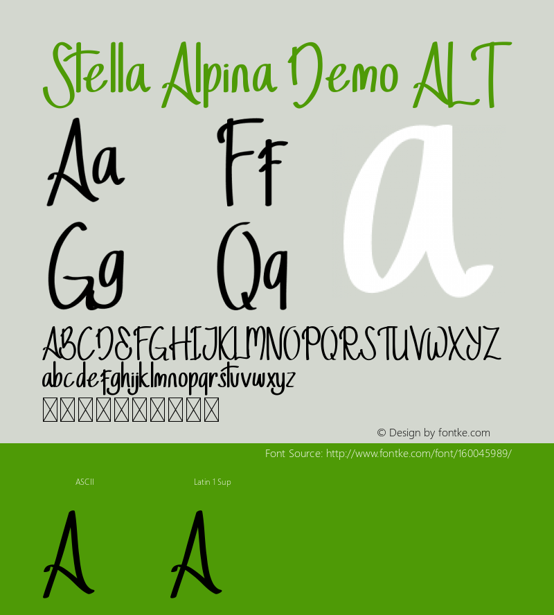 Stella Alpina Demo ALT Version 1.002;Fontself Maker 3.1.2图片样张