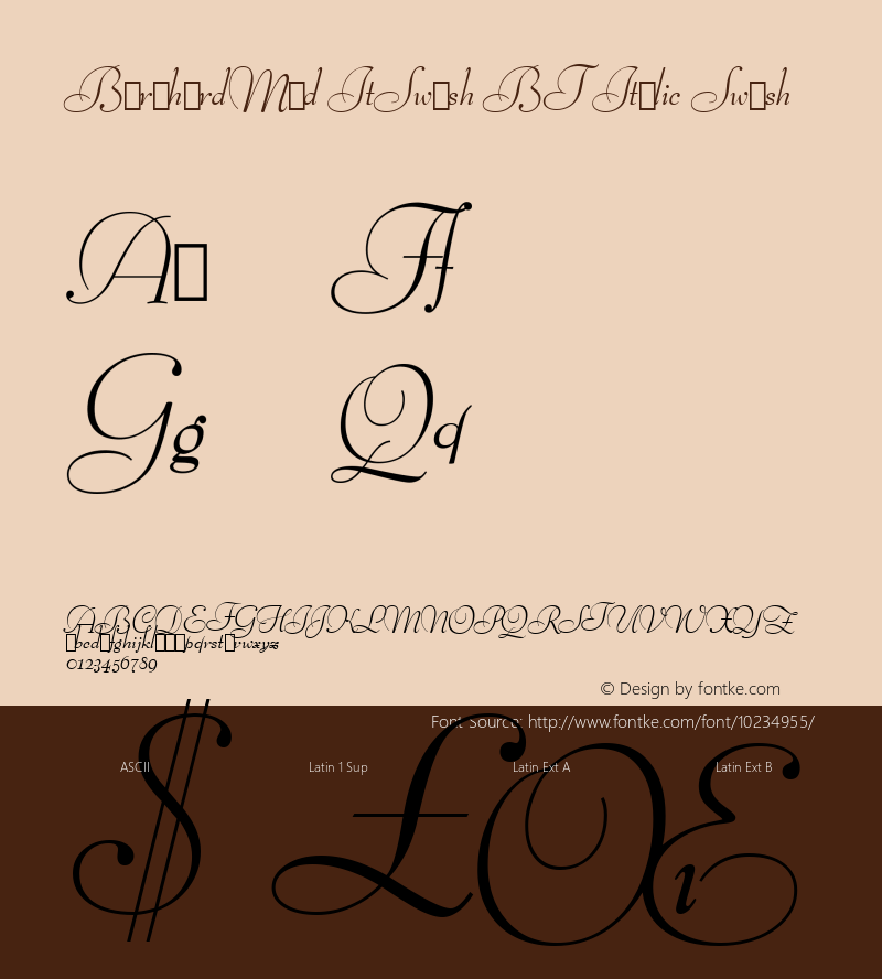 BernhardMod ItSwash BT Italic Swash Version 1.01 emb4-OT图片样张