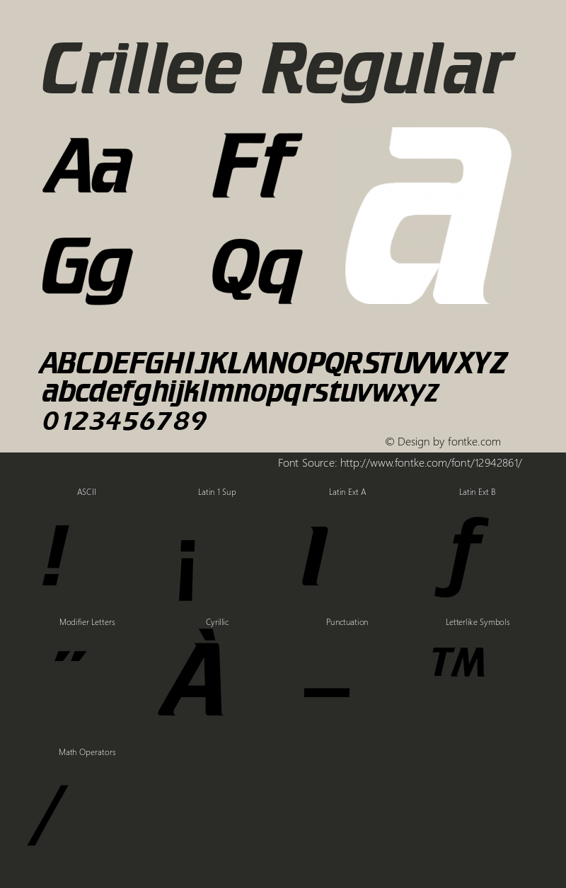 Crillee Regular Converted from F:\WINDOWS\TTFONTS\CRILLEE.TF1 by ALLTYPE图片样张