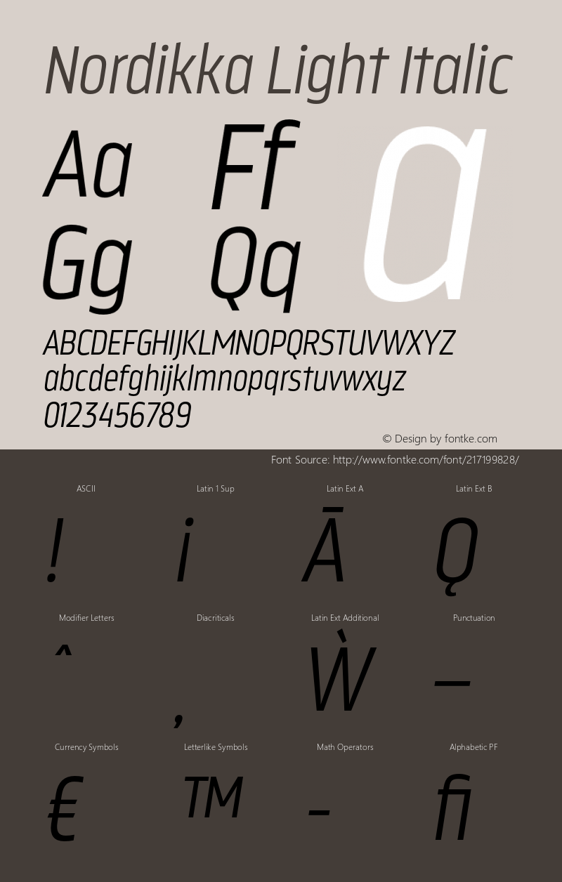 Nordikka-LightItalic Version 1.000图片样张