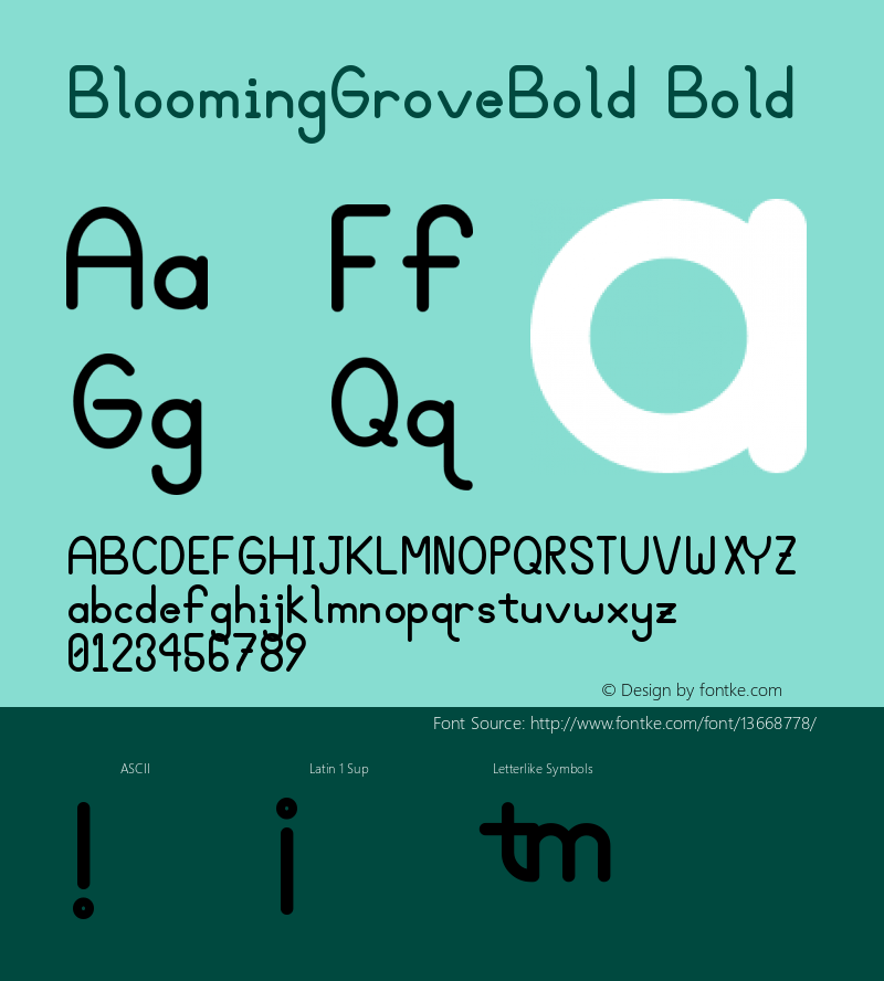 BloomingGroveBold Bold Version 006.000 图片样张