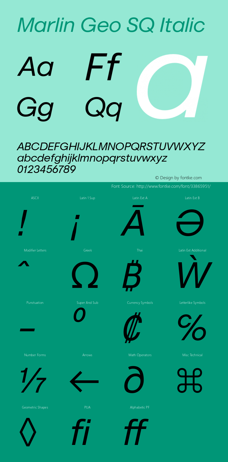 MarlinGeoSQ-Italic Version 1.000图片样张