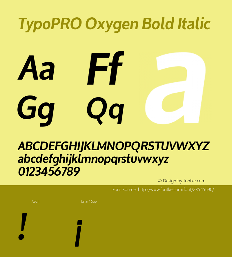 TypoPRO Oxygen-BoldItalic Version 1.000图片样张