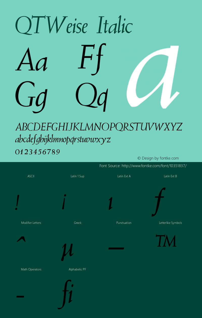 QTWeise Italic Version 001.000图片样张