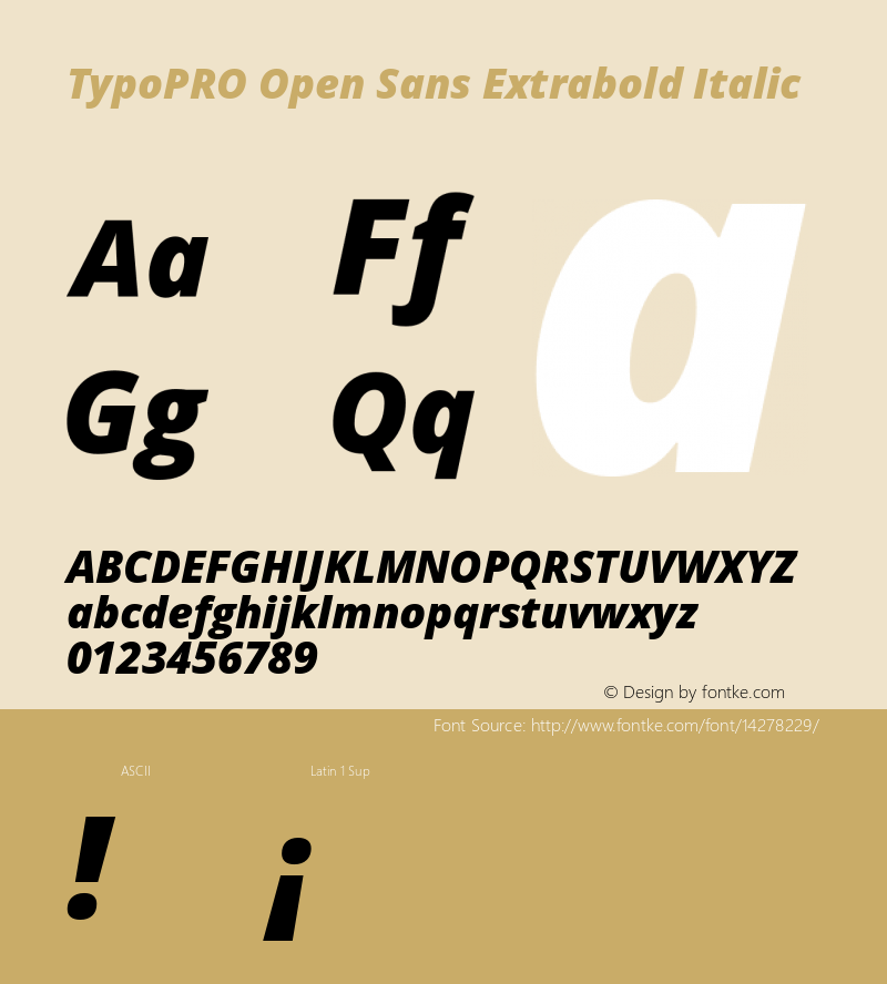 TypoPRO Open Sans Extrabold Italic Version 1.10图片样张