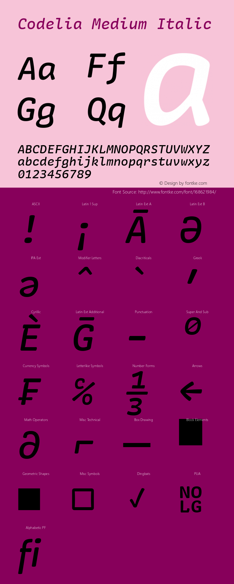 Codelia Medium Italic 1.000 | web-TT图片样张