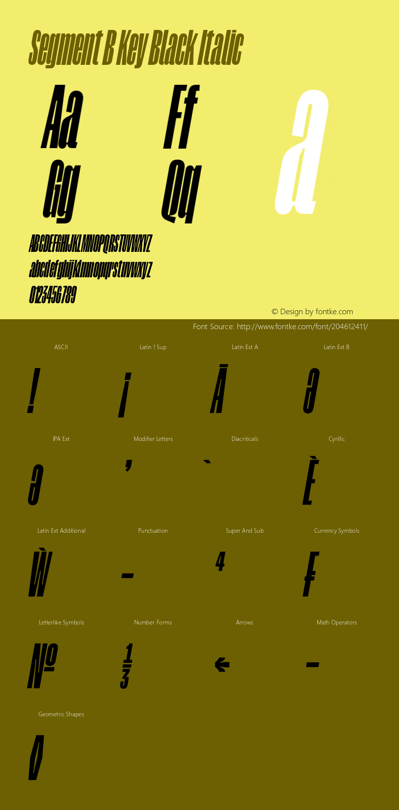 Segment B Key Black Italic Version 1.001;hotconv 1.0.109;makeotfexe 2.5.65596图片样张