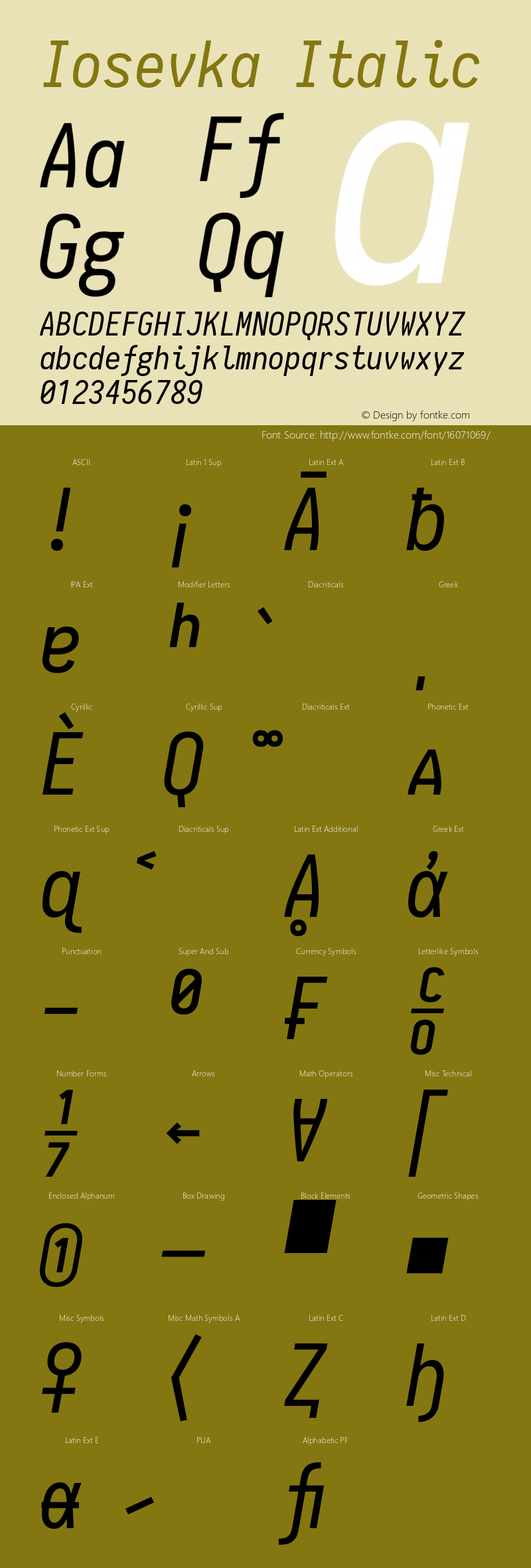 Iosevka Italic 1.6.3; ttfautohint (v1.4.1)图片样张