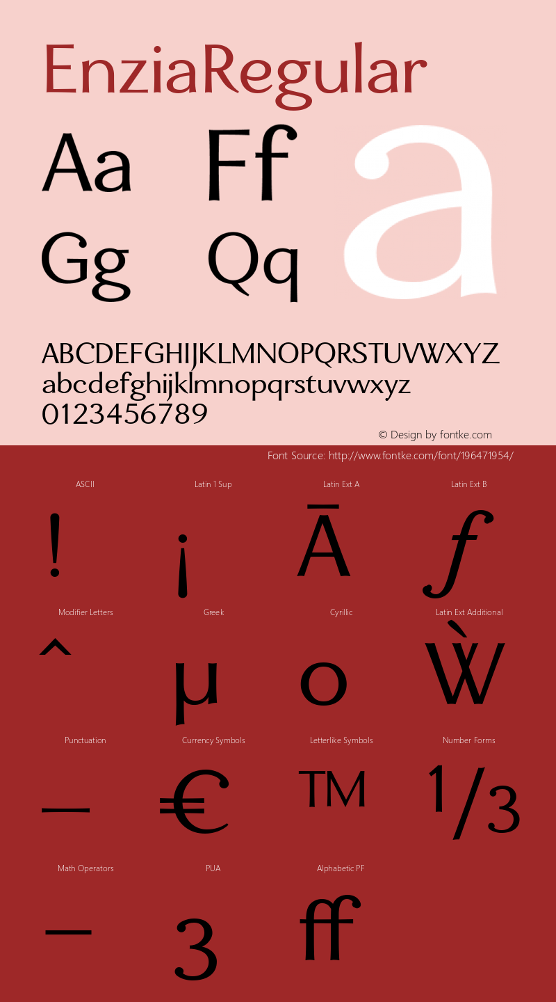 ☞EnziaRegular Version 1.000 2006 initial release;com.myfonts.easy.insigne.enzia.regular.wfkit2.version.3dbV图片样张