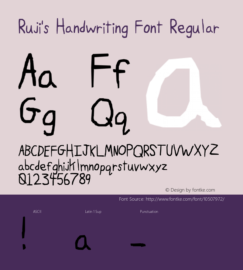 Ruji's Handwriting Font Regular Lanier My Font Tool for Tablet PC 1.0图片样张