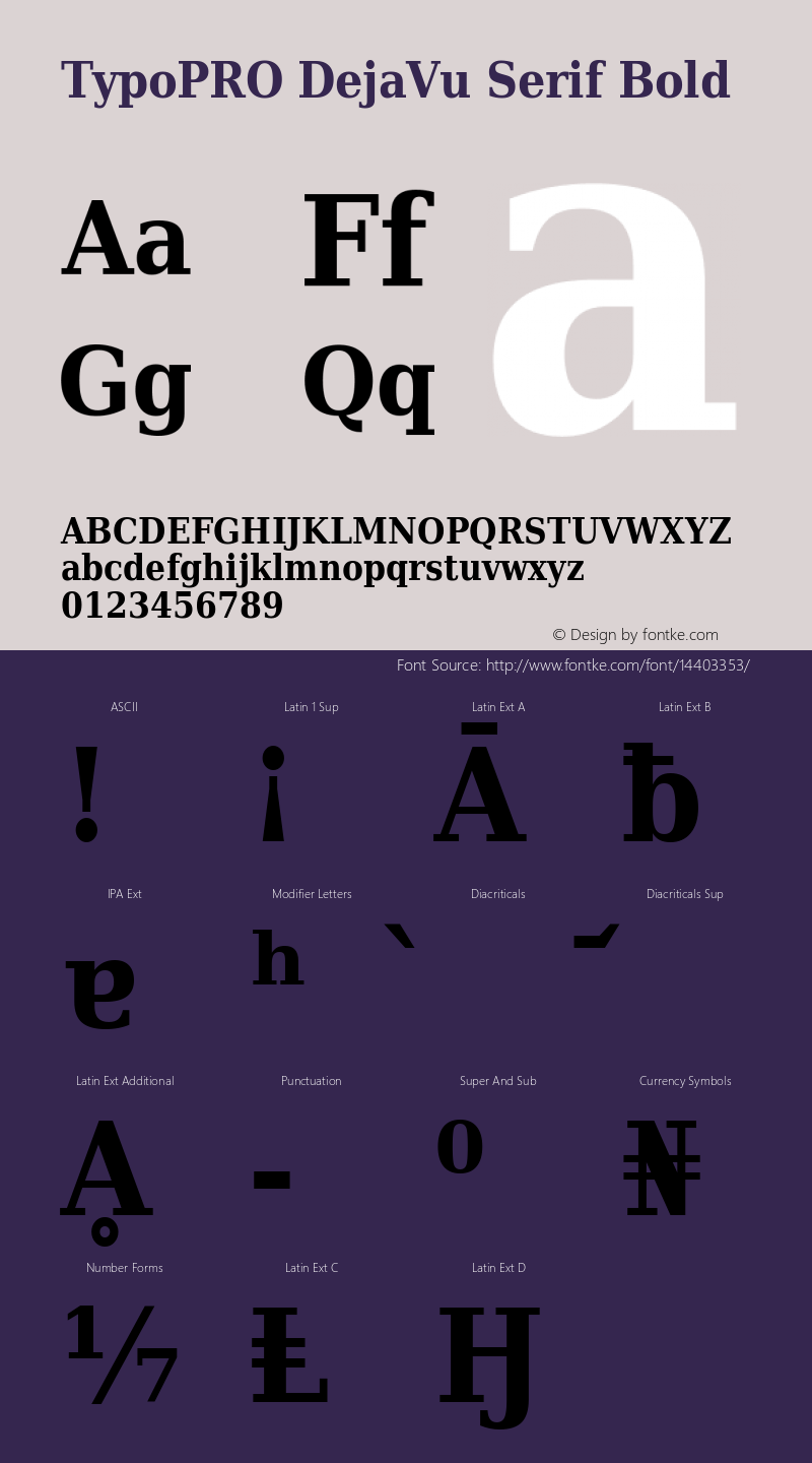 TypoPRO DejaVu Serif Bold Version 2.34图片样张