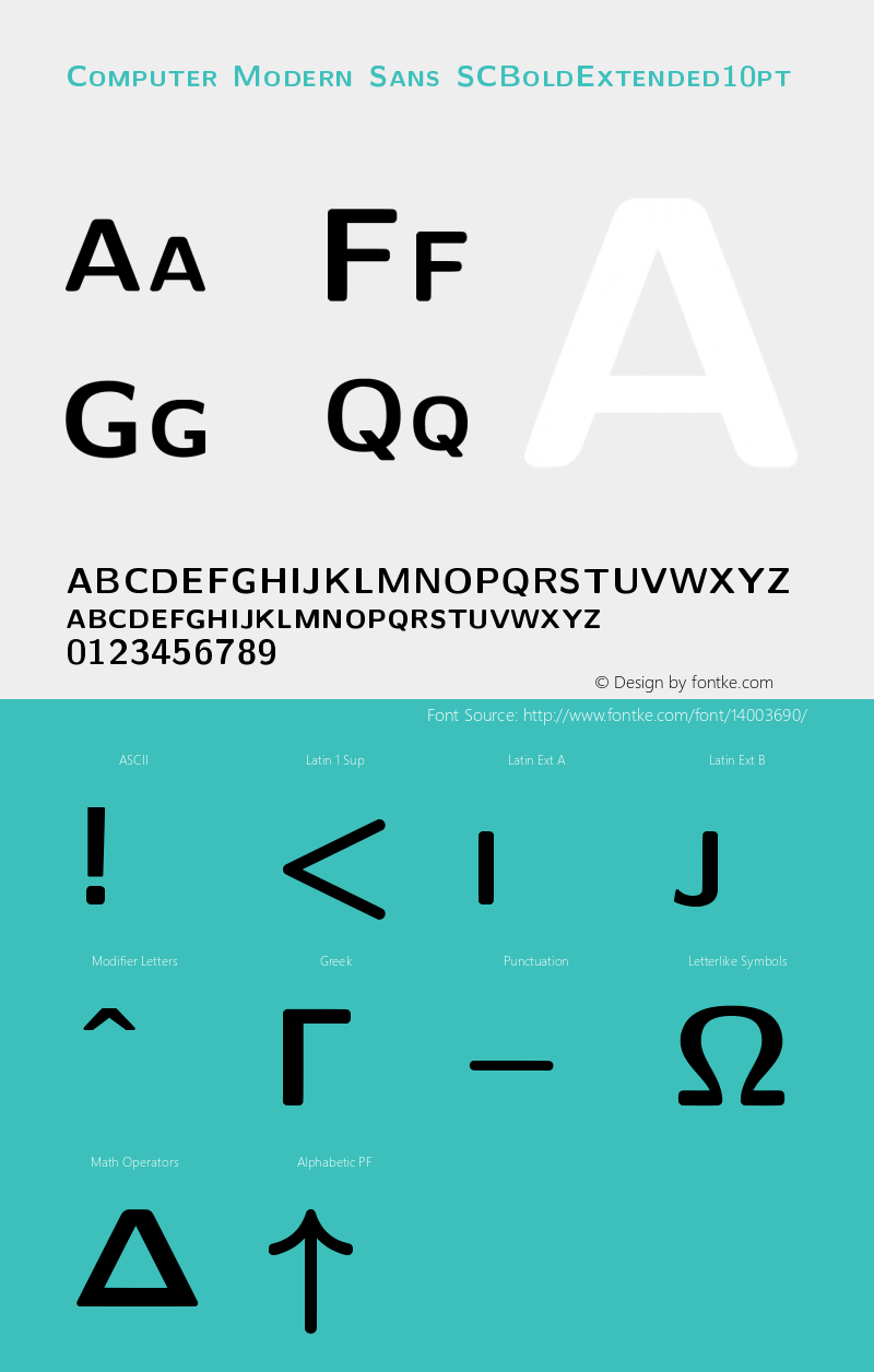 Computer Modern Sans SCBoldExtended10pt Version 001.001图片样张